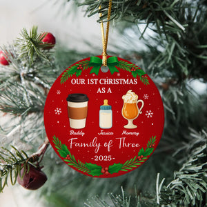 Our First Christmas As A Family Personalized Christmas Ceramic Ornament HA75 897800