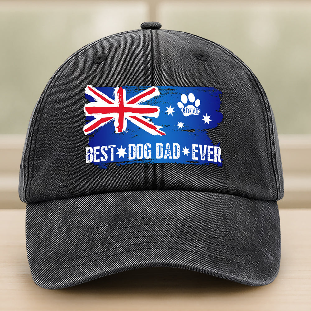 Best Dog Dad Ever Personalized Washed Denim Baseball Cap TH10 894177