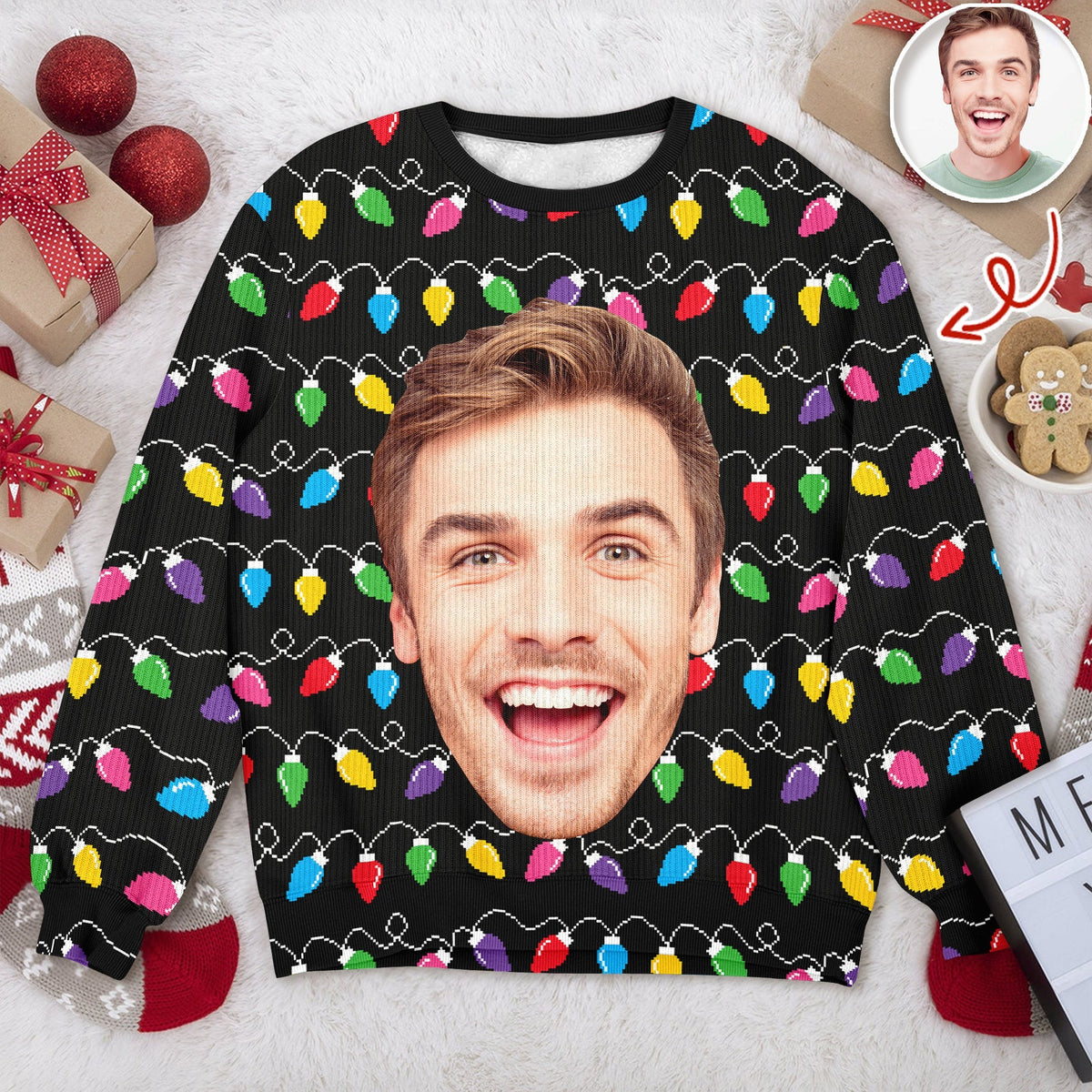 Custom Big Face Photo This Is My Ugly Sweater - Personalized Ugly Sweater CH07 896056