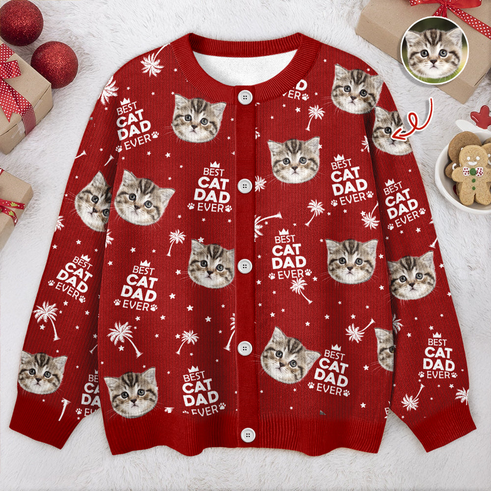 Custom Photo Best Cat Dad Mom Ever Family Cardigan CH07 899574