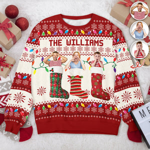 Custom Photo Christmas Socks Funny Family Friends Ugly Sweater HO82 900140