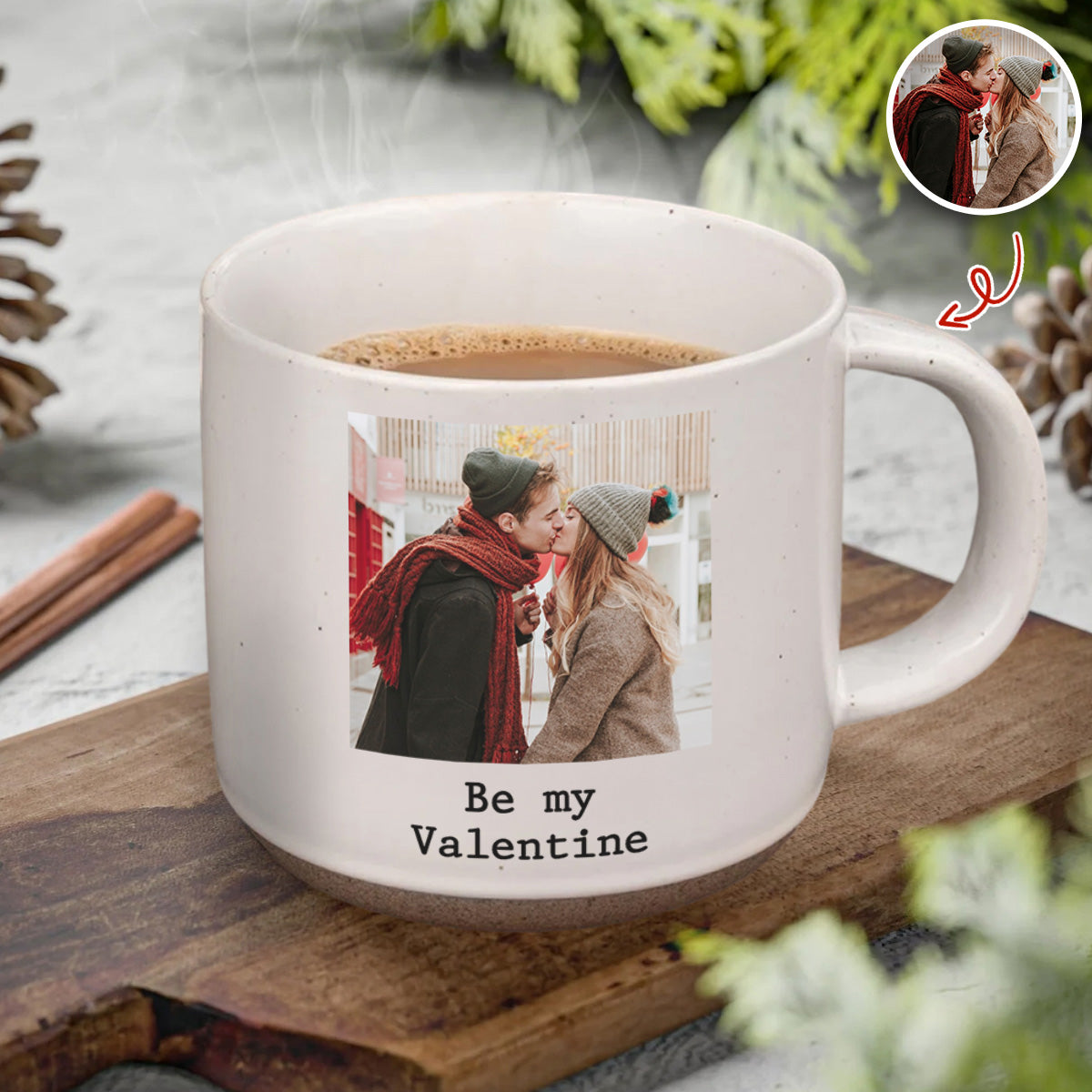 Custom Photo Be My Valentine Pottery Mug Gift For Couple HO82 900882