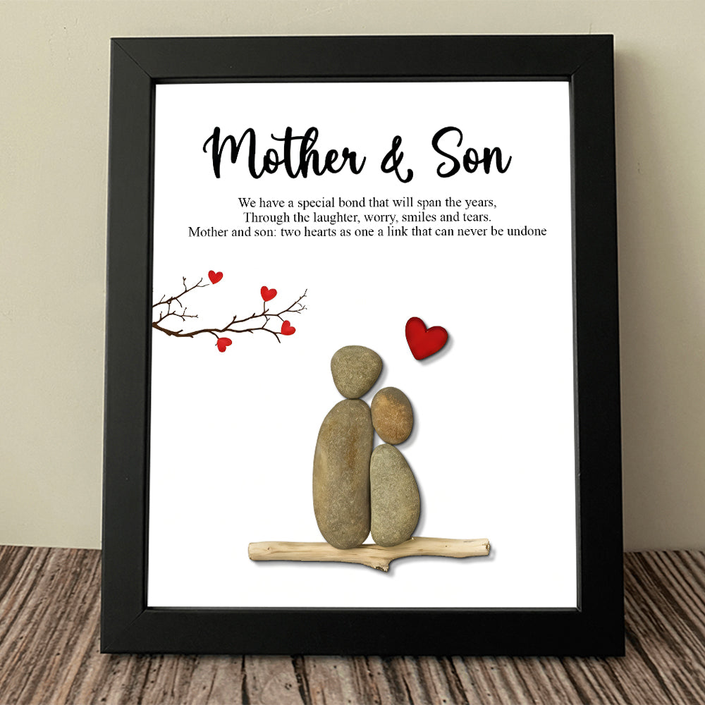 Personalized Mother & Son Pebble Art Picture Frame Heartfelt Gift for Mom TH10 898873