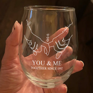 Personalized You & Me Wine Glass Couple Anniversary Valentine Day Gift HA75 920096
