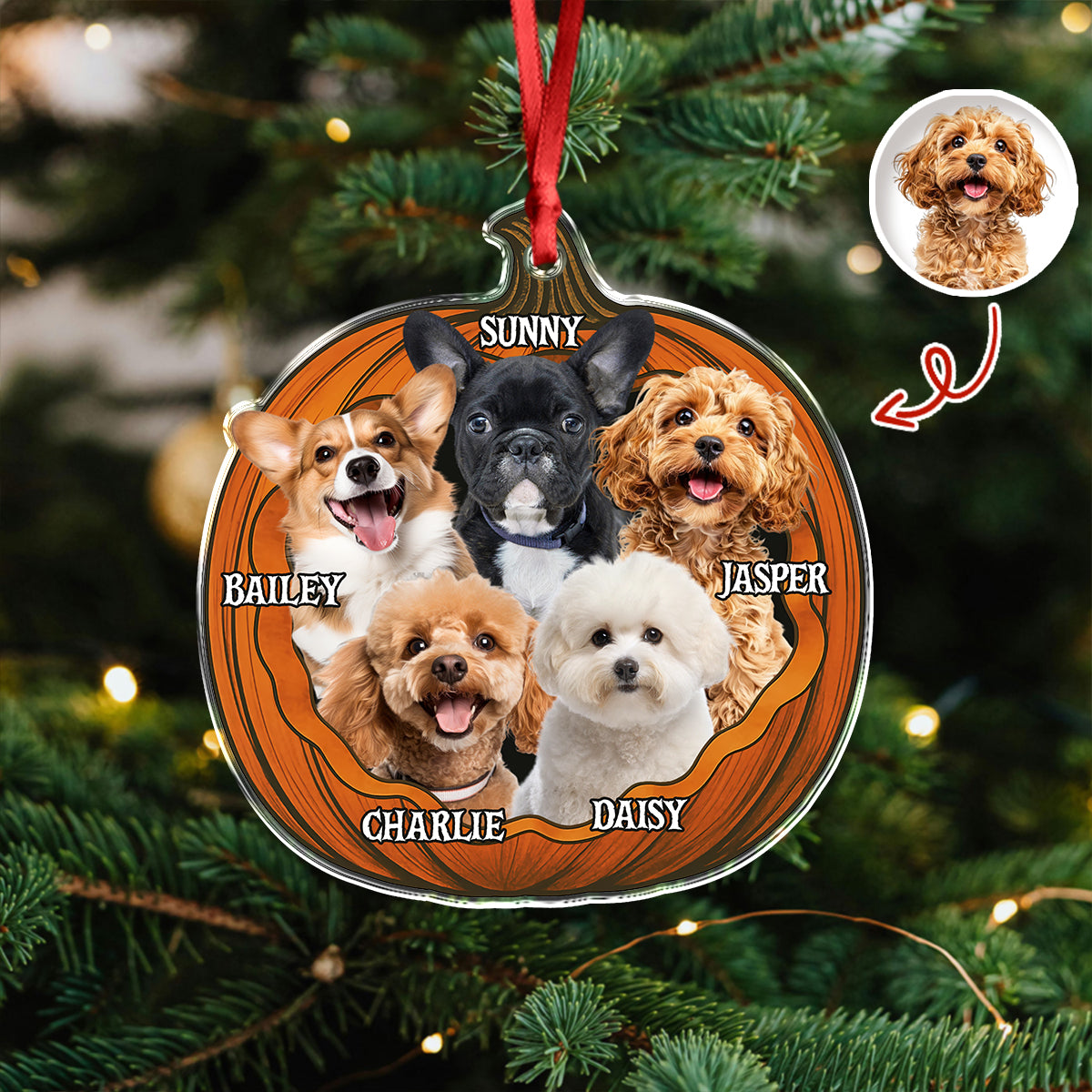 Custom Pumpkin Halloween Pet Acrylic Ornament HO82 894992