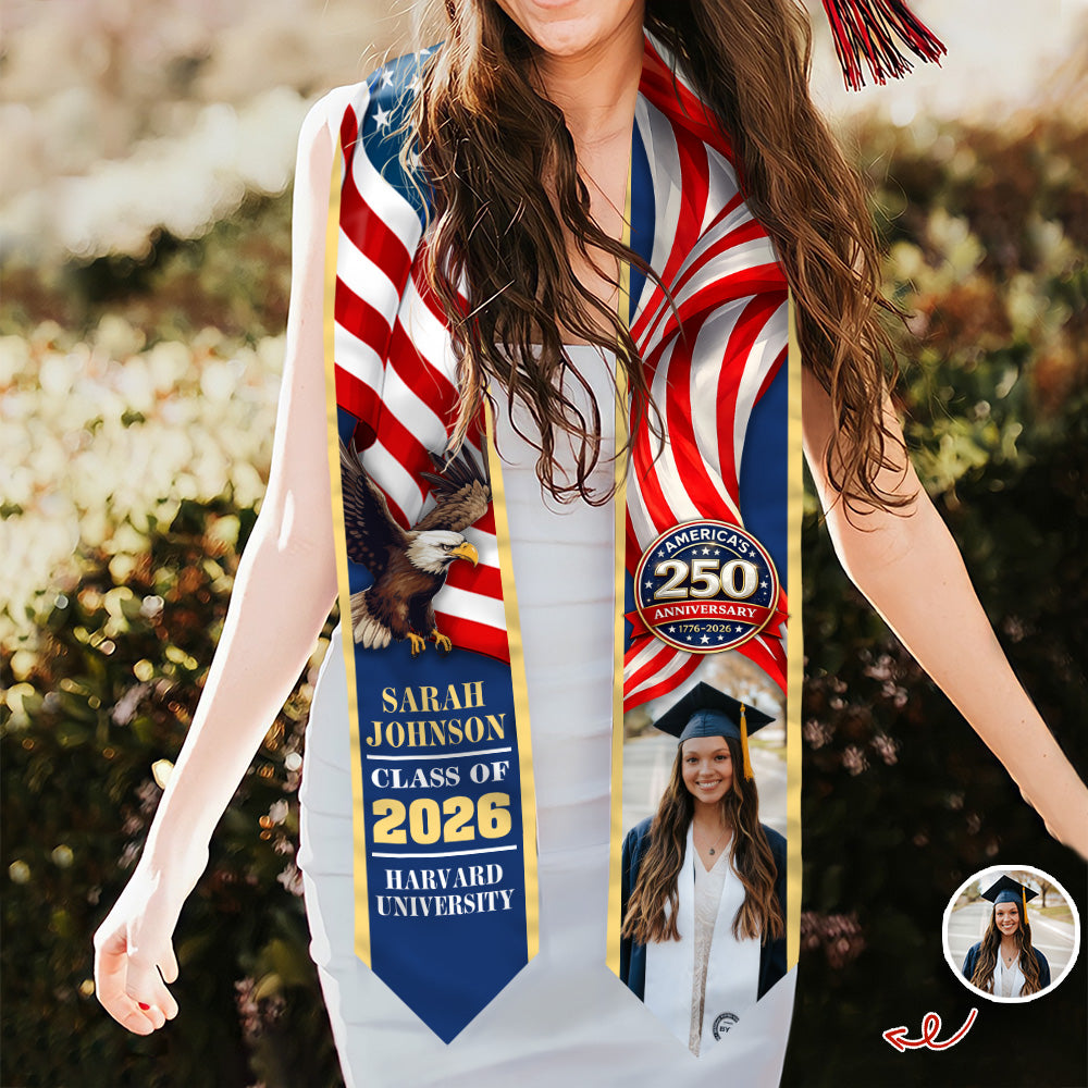 Personalized Graduation Stole America 250 Years 1776-2026 HO82 901514