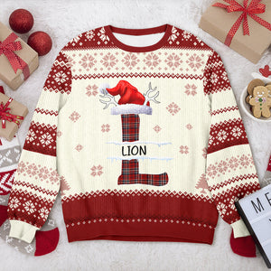 Custom Name Initial Letter Christmas Ugly Sweater Gift For Family CH07 899756