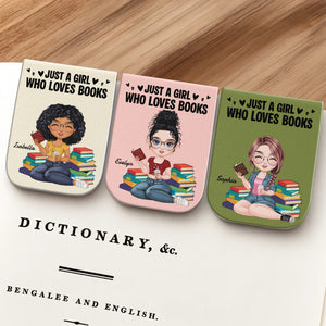 Just A Girl Who Love Books Personalized Magnetic Leather Bookmark gift for Book Lovers CH07 899524