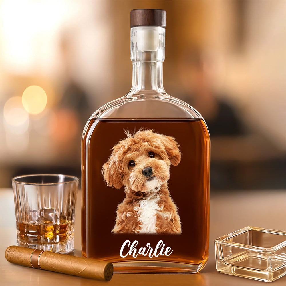 Custom Dog Photo Whiskey Bottle For Dog Lovers CH07 895974