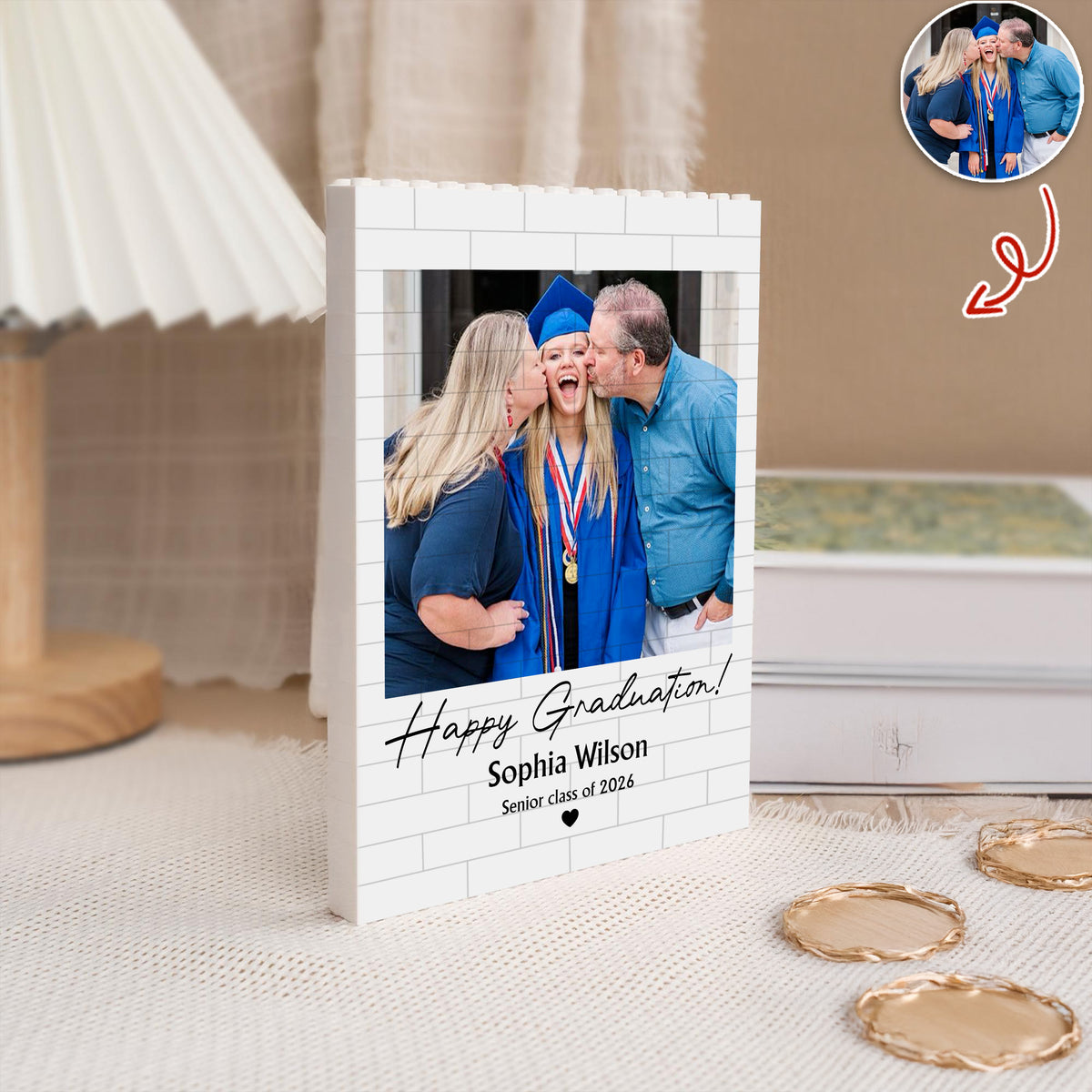 Custom Photo Senior Class Of 2026 Building Brick Blocks Gift for Graduates TH10 898855