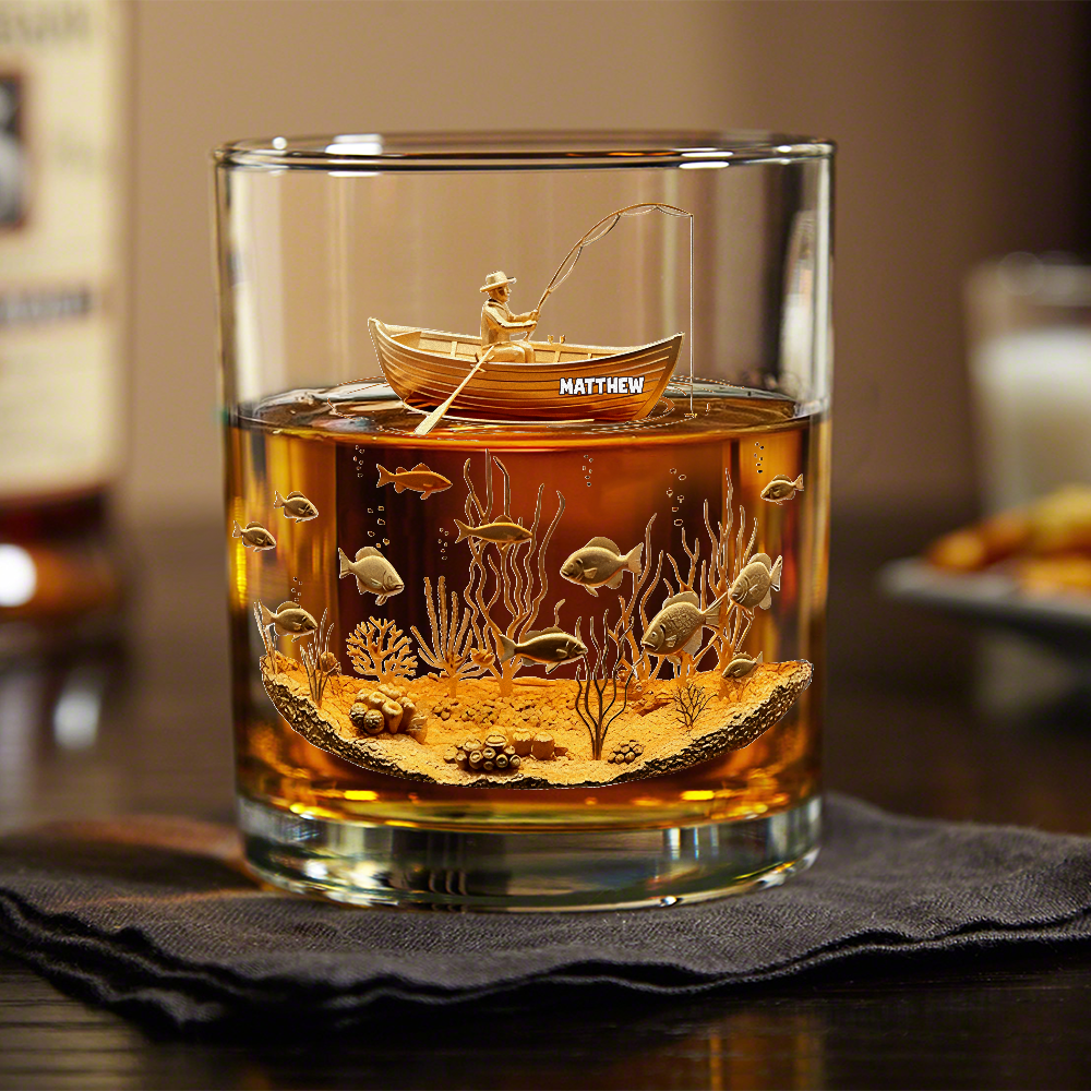 Fishing Man - Personalized Whiskey Glass Gifts For Fishing Lovers CH07 899874