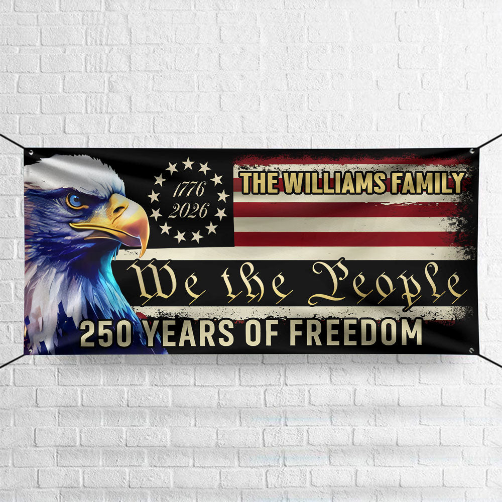 America 250th Anniversary Fence Banner We The People Patriotic Banner HA75 898784