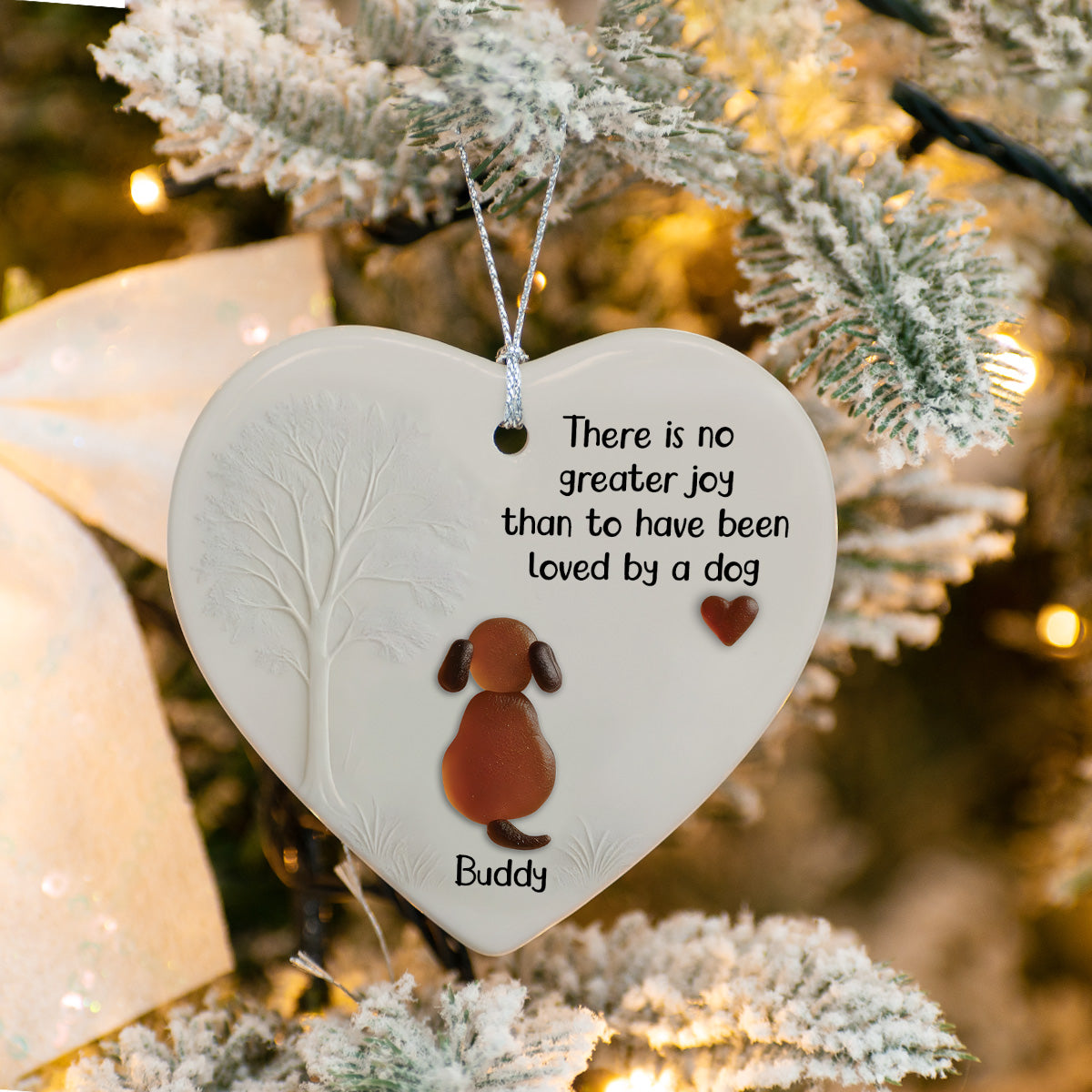 Personalized Loved By A Dog Heart Ceramic Ornament TH10 896637