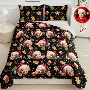 Custom Funny Family Face With Christmas Pattern Quilt Bedding Set HA75 898244