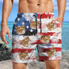 Custom Photo Dog Cat US Flag Tropical Summer Beach Shorts HA75 892584