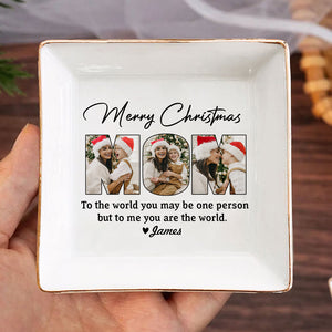 Custom Photo Merry Christmas To Mom Jewelry Dish CH07 899882