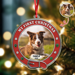 Custom Photo My First Christmas Dog Acrylic Ornament HA75 897188
