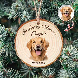 Custom Photo In Loving Memory Personalized Pet Memorial Wood Slice Ornament CH07 899270