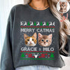 Custom Cat Photo Ugly Christmas Sweatshirt For Cat Lovers TH10 896379