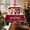 Personalized Dogs With Red Truck Christmas Acrylic Ornament Gifts For Dog Lovers TH10 896683
