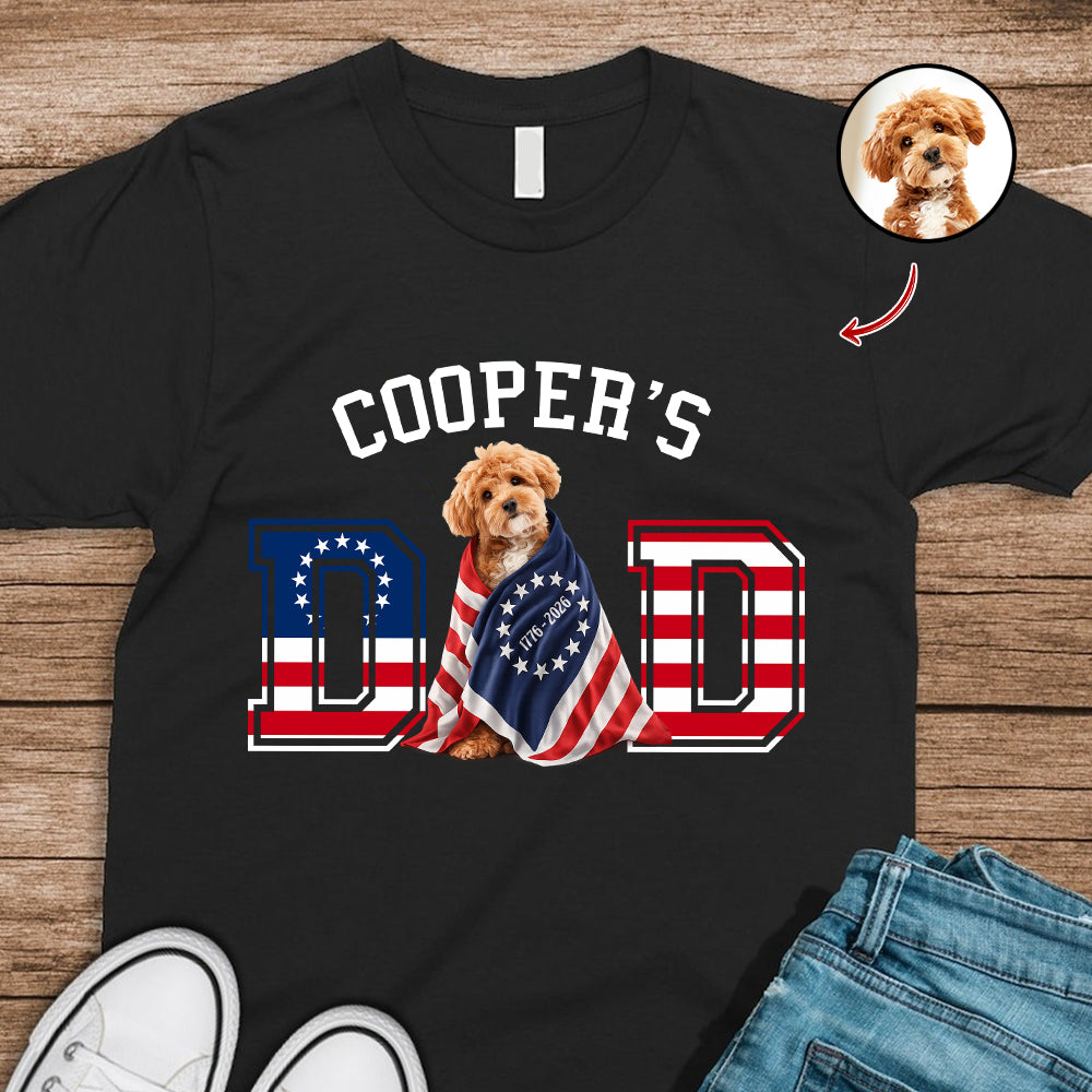 Custom Photo Dog Cat Dad With America 250 Shirt HO82 901266