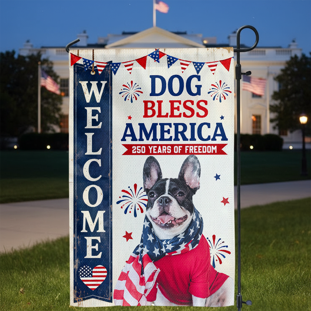 My Dog Celebrate America 250 Years of Freedom Custom Photo Garden Flag Funny Gift Decor CH07 910328