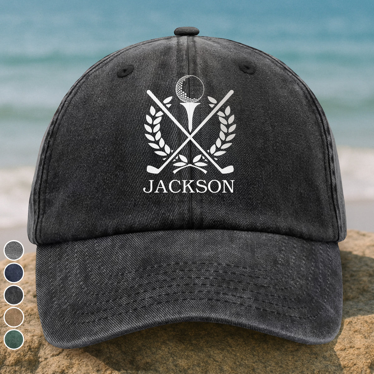 Personalized Gift For Golfer Washed Denim Baseball Cap TH10 898099
