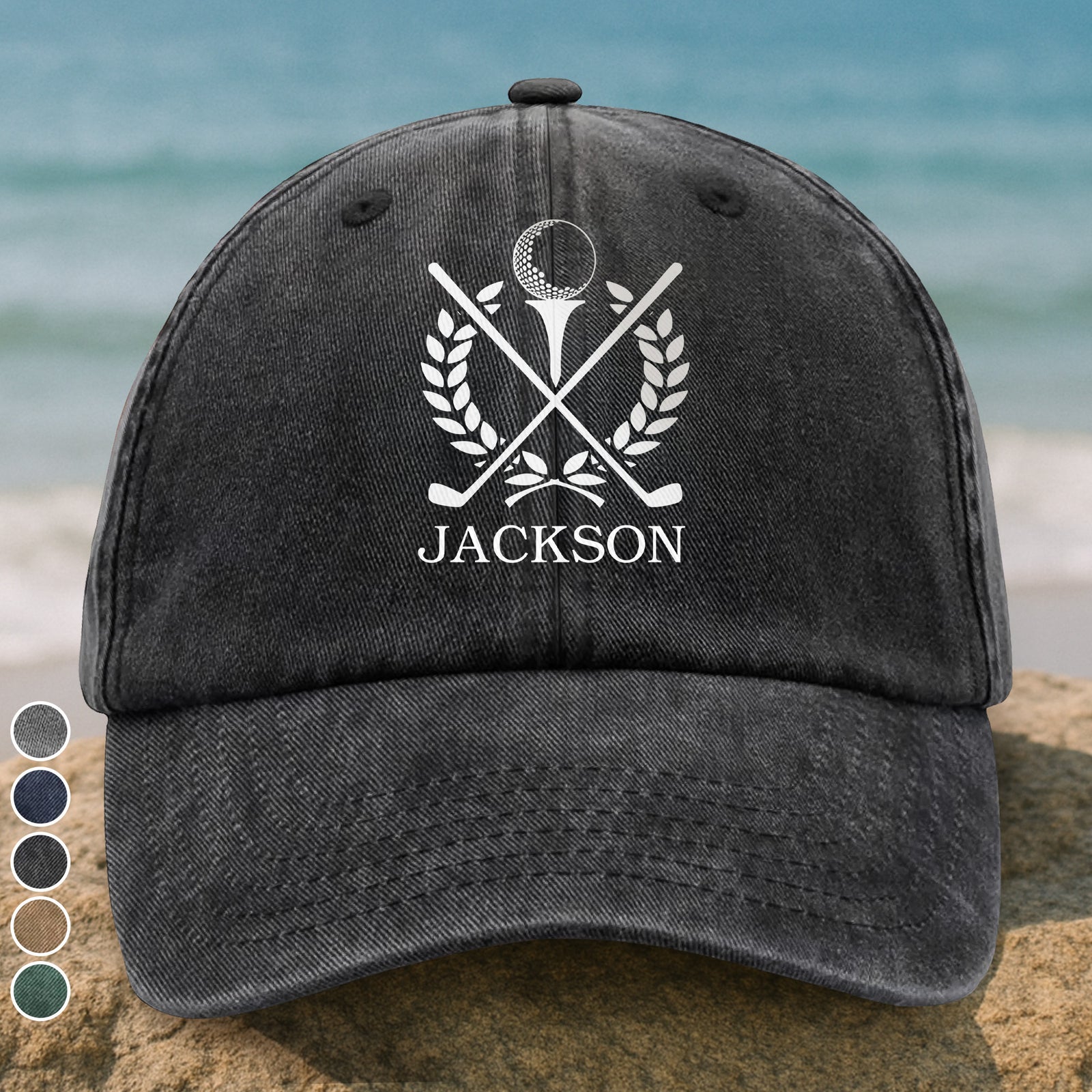 Personalized Gift For Golfer Washed Denim Baseball Cap TH10 898099