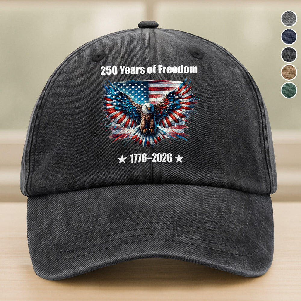 250 Years of Freedom With Eagle Washed Denim Baseball Cap TH10 898359