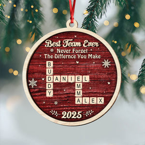 Best Team Ever Scrabble Christmas 2 Layers Wooden Ornament LM32 897119