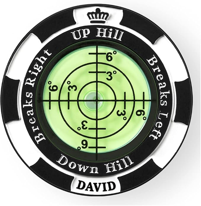 Personalized Golf Ball Marker with Green Reading Aid, High Precision Slope Reader, Golf Accessories HA75 922184