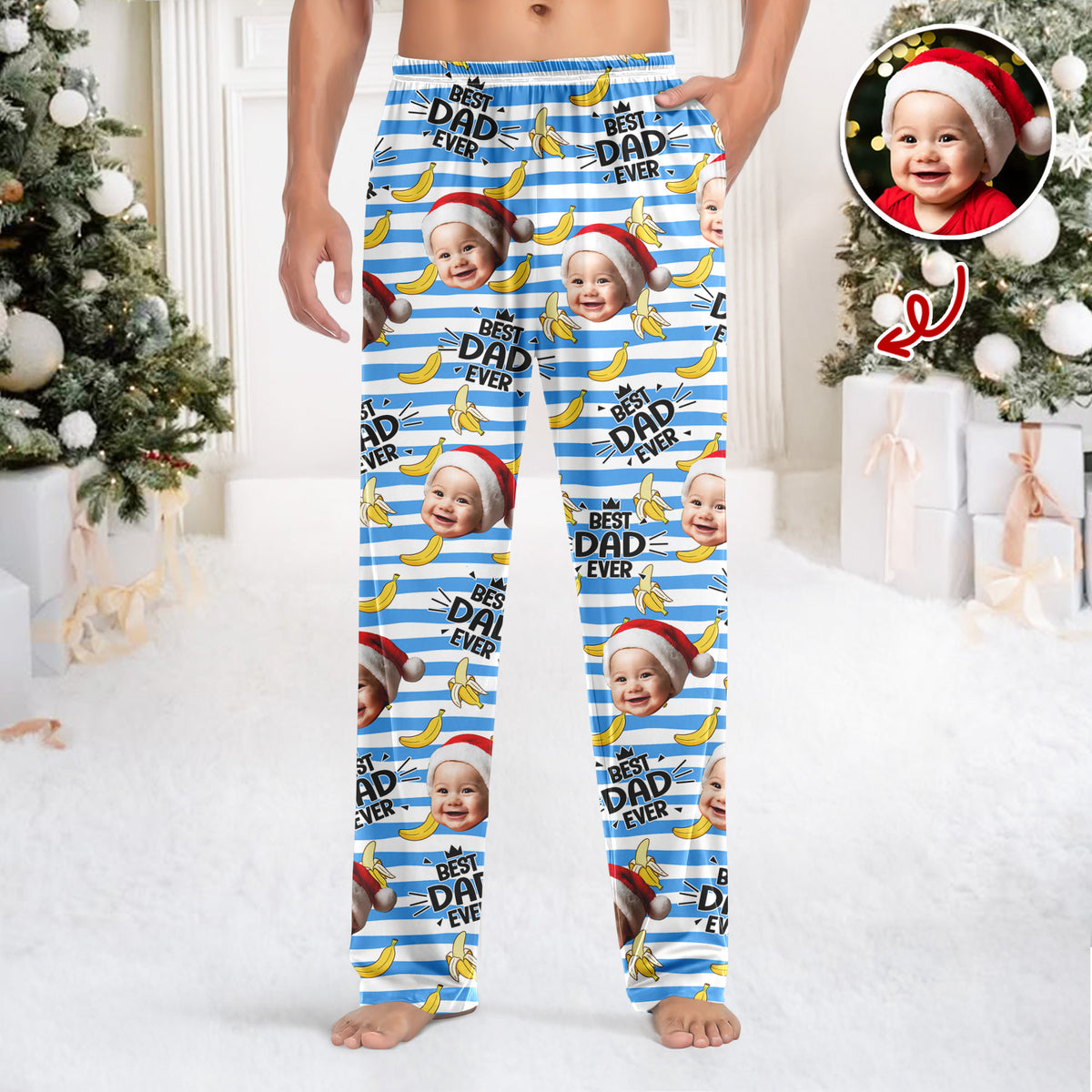 Custom Photo Funny Banana Best Dad Ever - Personalized Sweatpants HO82 900136