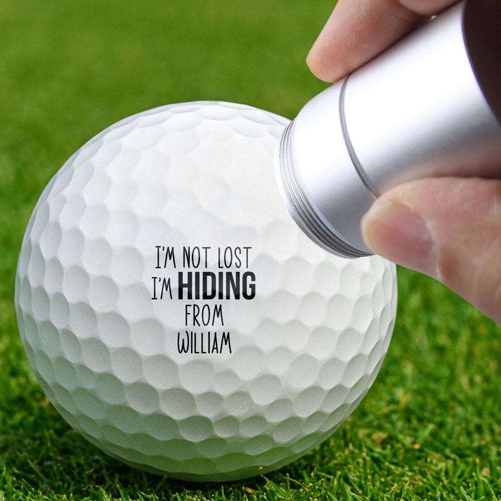 Custom Name I'm Not Lost I'm Hiding Golf Stamp LM32 897645