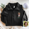 Custom Funny Face Golf Print Quarter Zip Sweater HA75 898650