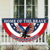 Custom Family Name Home Of The Brave Patriotic Eagle Non-Pleated Fan Flag HO82 901942