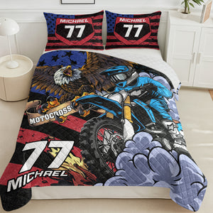 Custom Name And Number - Personalized Motocross Quilt Bedding Set LM32 897289