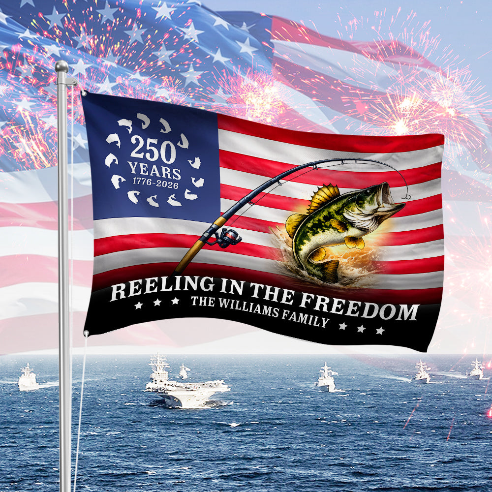 Custom Family Name Reeling In The Freedom House Flag TH10 169037