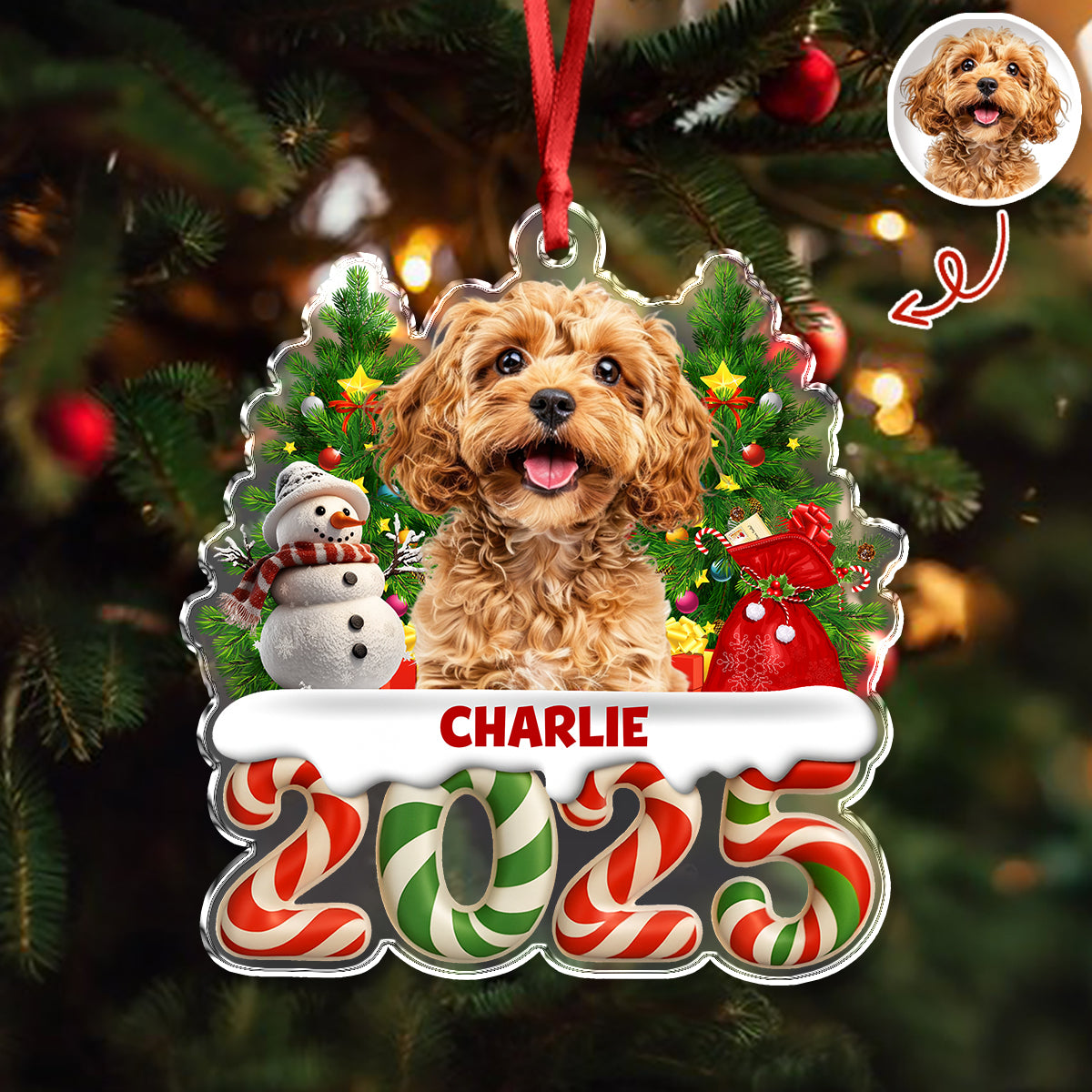 Custom Photo Christmas Gifts Dog Cat Acrylic Ornament HO82 900282