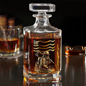 Custom Name Firefighter Personalized Print Decanter Gift For Dad, Father HA75 898064