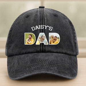 Upload Photo Dog, Cat & Dad - Dog, Cat's Dad Washed Denim Baseball Cap HA75 892510