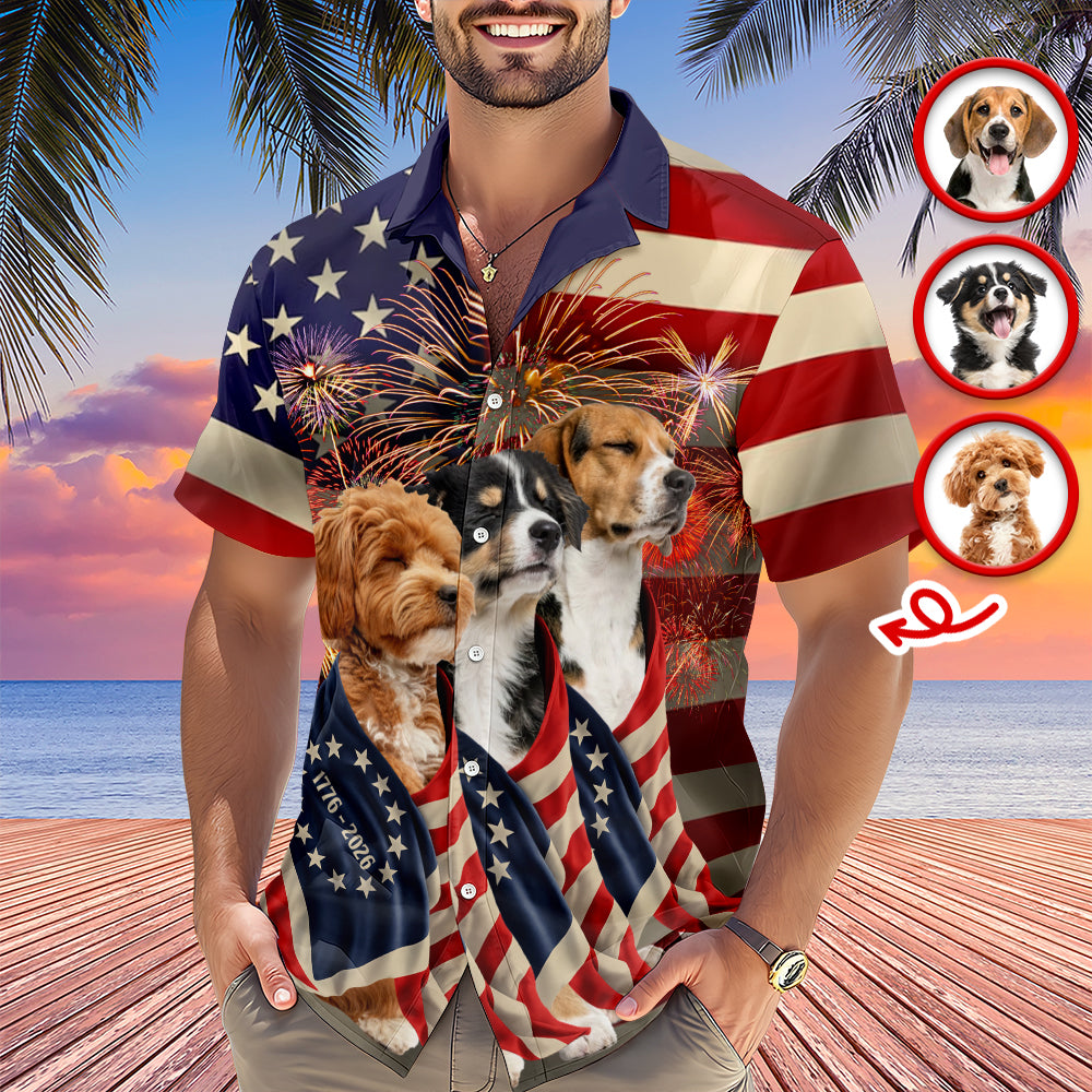 Custom Dog Photo American Patriot Hawaii Shirt TH10 898875