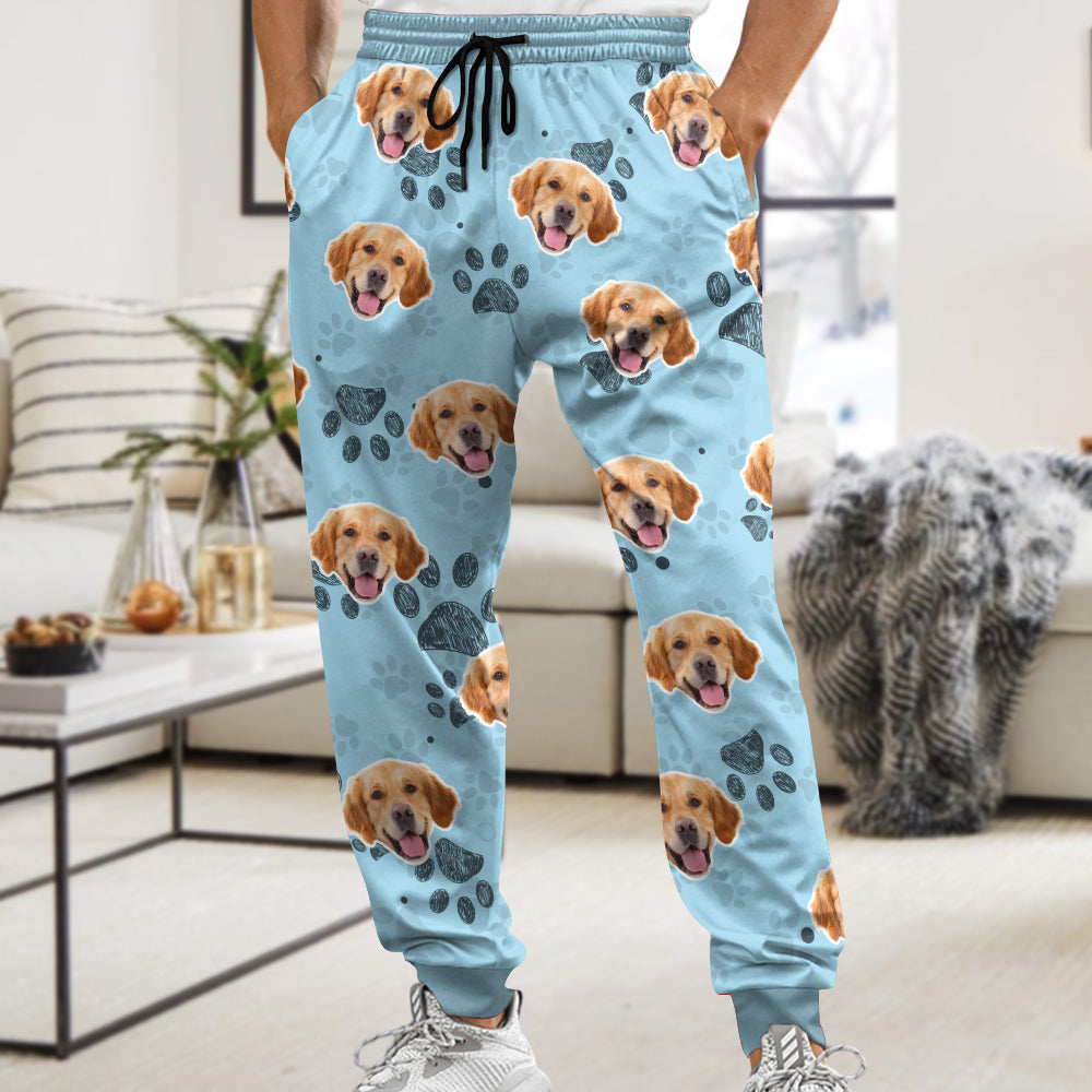 Custom Photo Dog Cat Paw Pattern Sweatpants HA75 892612