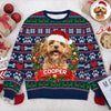 Custom Dog Photo With Christmas Wreath Ugly Sweater TH10 896273