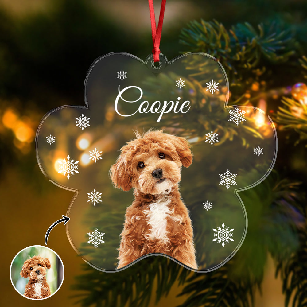 Custom Photo Dog Paw Shaped Acrylic Ornament For Christmas HA75 897048