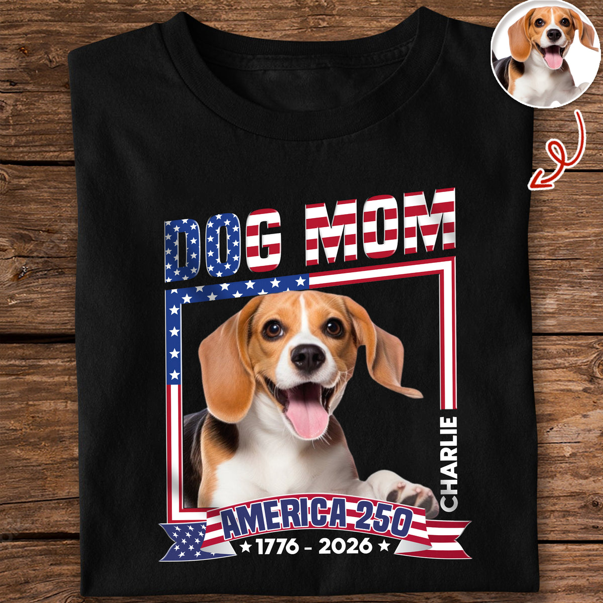 Custom Dog Photo Dog Mom America 250 Shirt Gift For Dog Owner LM32 899131