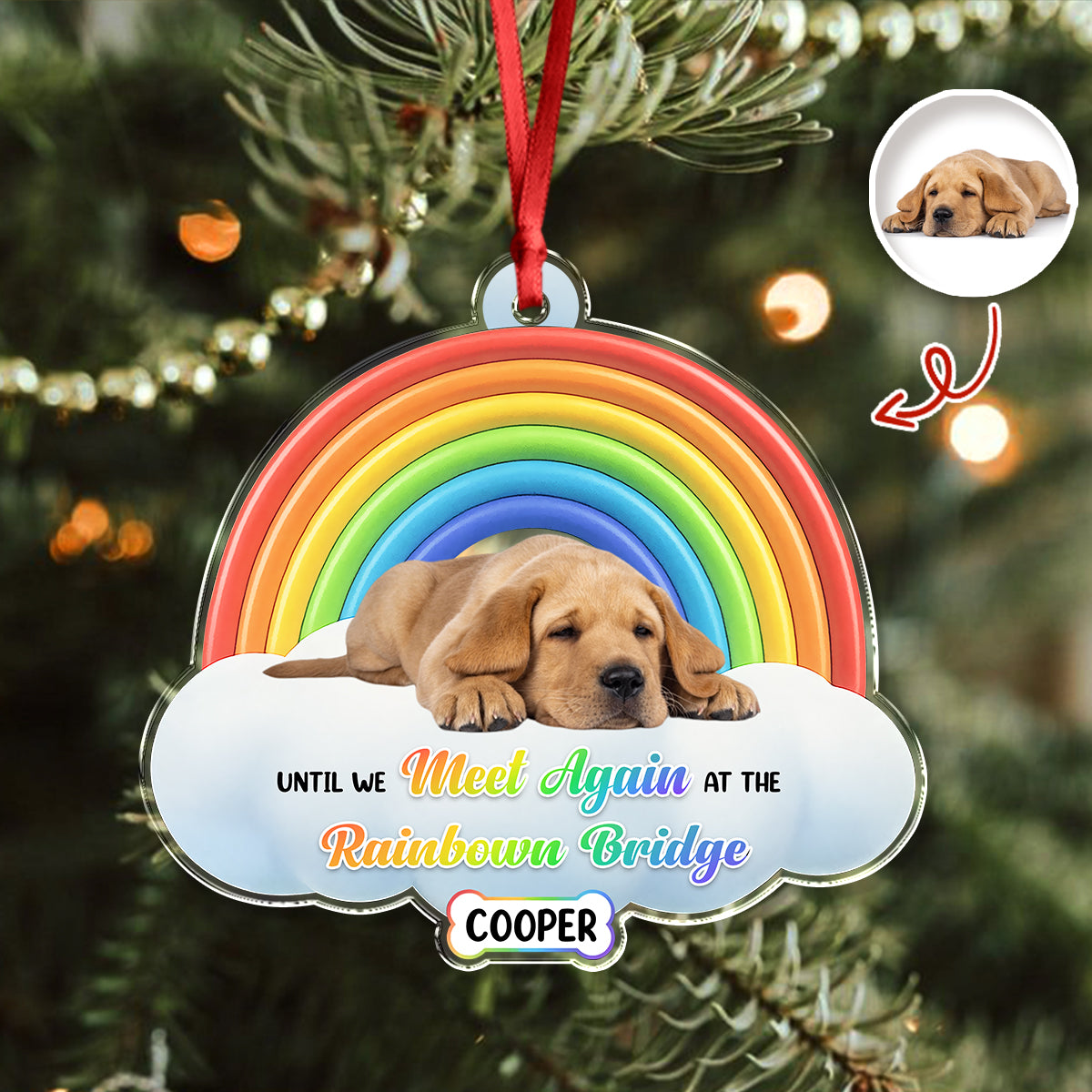 Custom Dog Lost Photo Acrylic Ornament Memorial Gift For Dog Dad Dog Mom CH07 896872