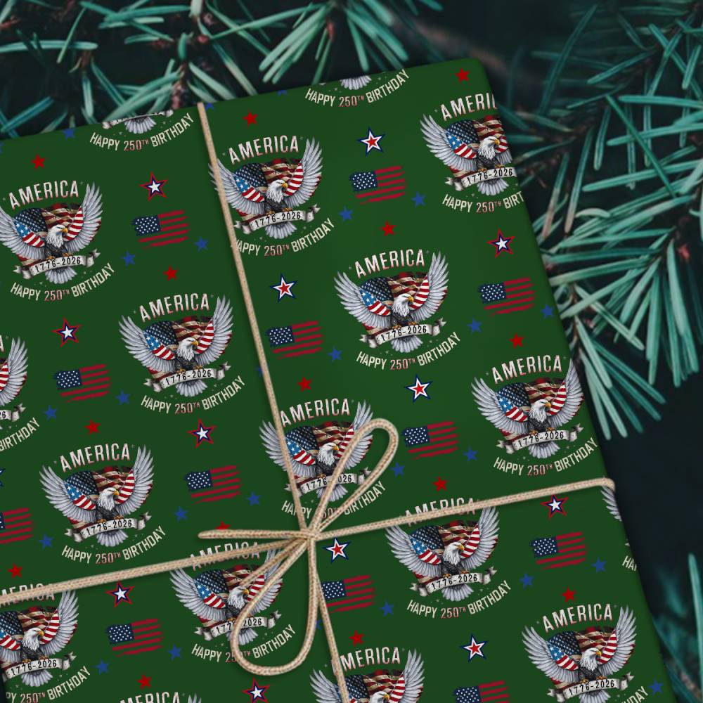 America Happy 250th Birthday Wrapping Paper HO82 900696
