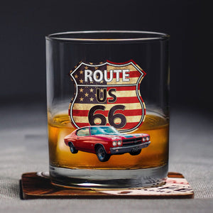 Custom Photo Route US 66 Car Print Whiskey Glass HA75 898094