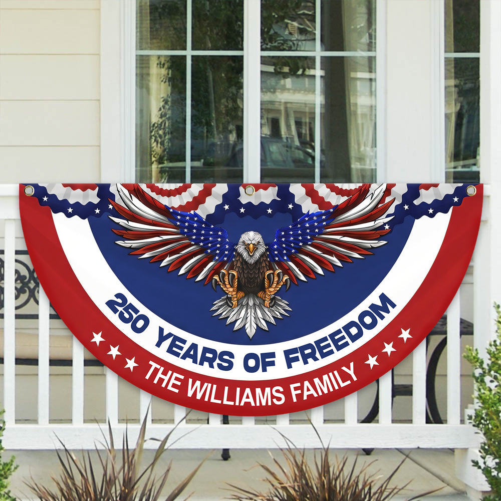 Custom Family Name 250 Years Of Freedom Non-Pleated Fan Flag HO82 901332