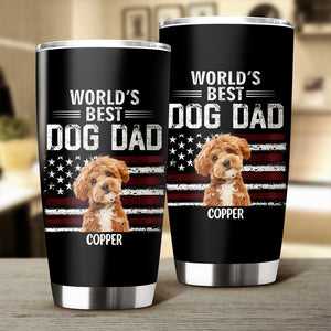 Custom Photo World's Best Dog Dad - Personalized Fat Tumbler Gift For Dog Lovers CH07 895980